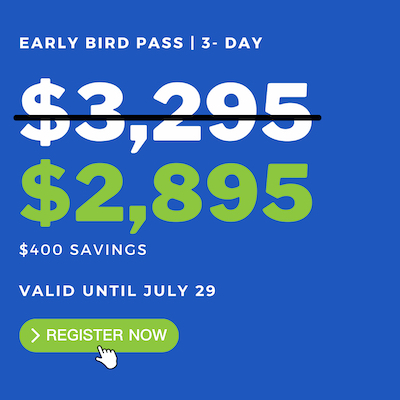 Early Bird 3-Day Pass: $2,895