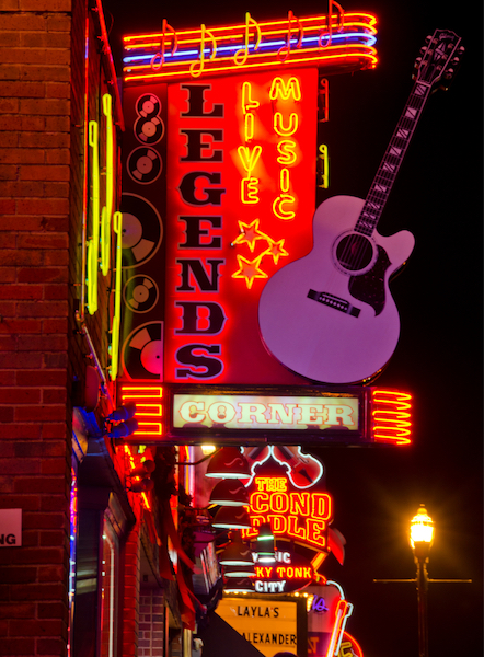 Nashville street at night