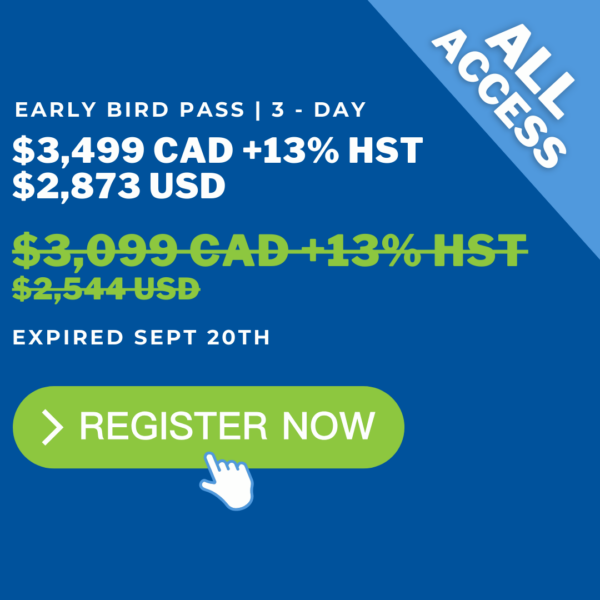 <p>IN-PERSON 3-Day Pass</p> <p><strong>October 8-10, 2024 <strong><br></strong></strong>Strategic Internal Communications Canada</p> <p><br></p>