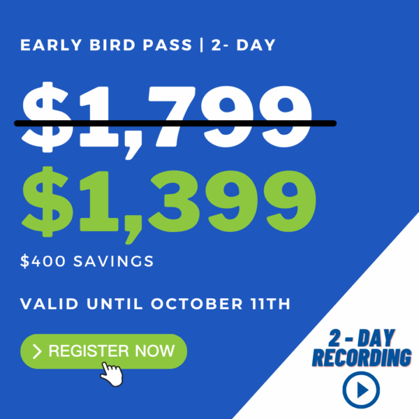<p>Recording 2-Day Pass</p> <p><strong>October 23-24, 2024 <strong><br></strong></strong>Strategic Corporate Communications - West</p> <p><br></p>